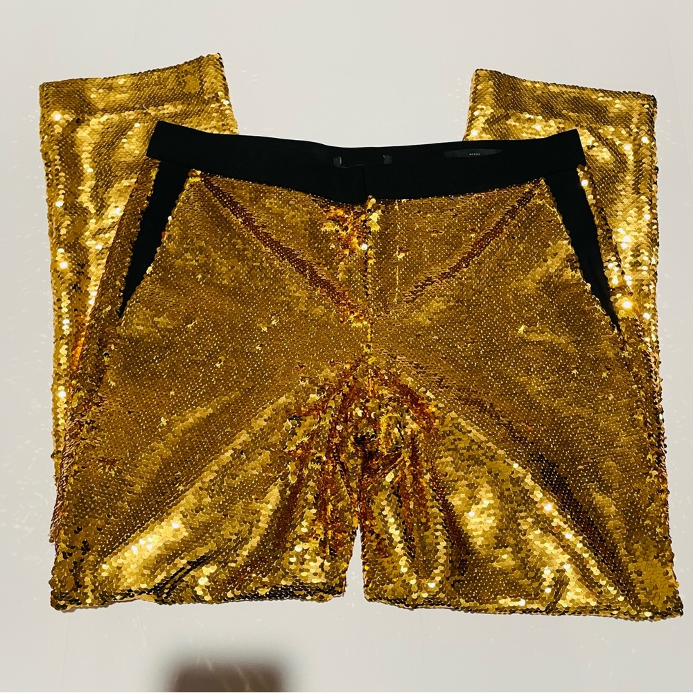 Gold Sequin Pants Sz 6 NWOT